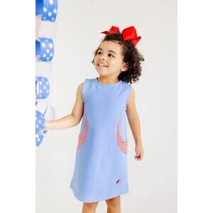 TBBC - Gladys Day Dress Barbados Blue/Richmond Red Stripe Size 6 EUC